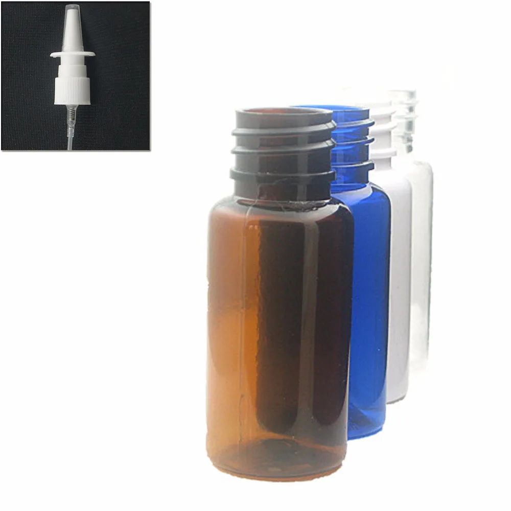 

15ml empty amber/clear/white/blue plastic nasal spray,pet mist bottle