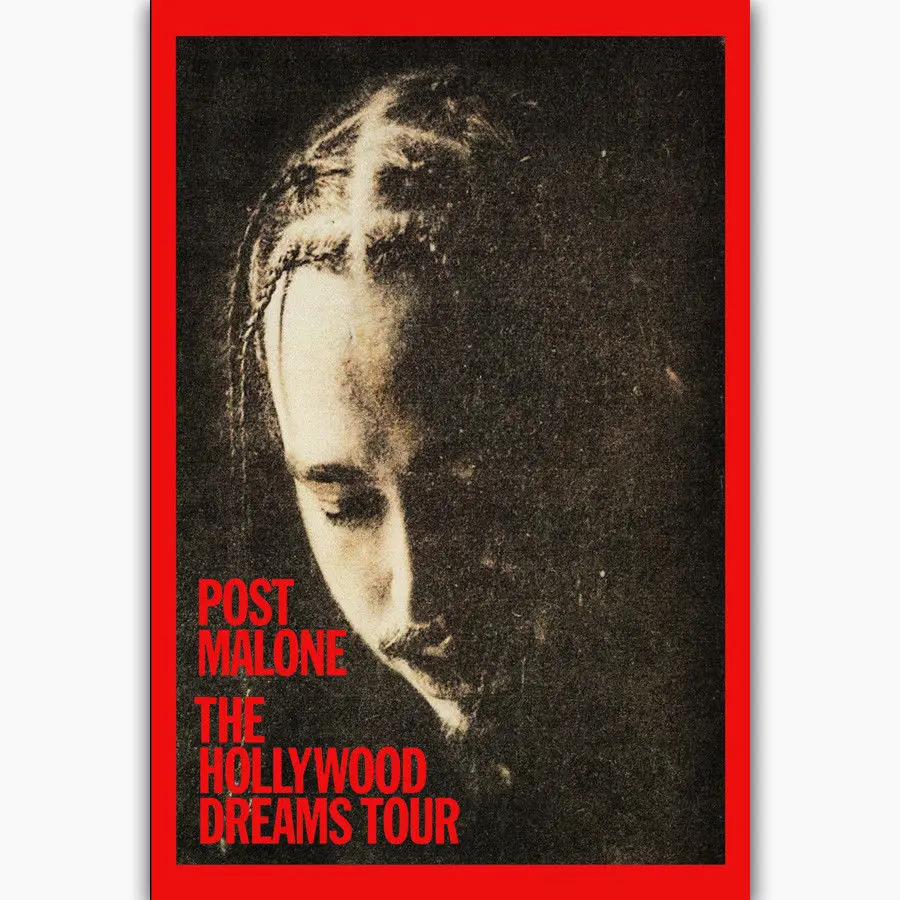 Новый Почтовый плакат Malone The Dreams Tour Rap Music Silk Art наклейка на стену декоративный