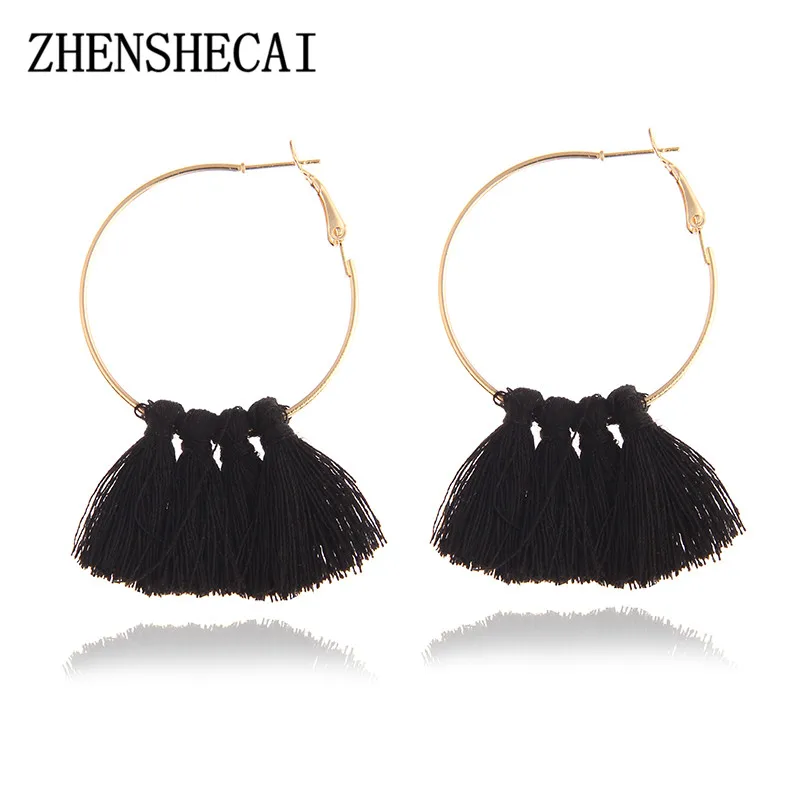 Горячая Распродажа круглые серьги с кисточками ювелирные изделия Модные женские