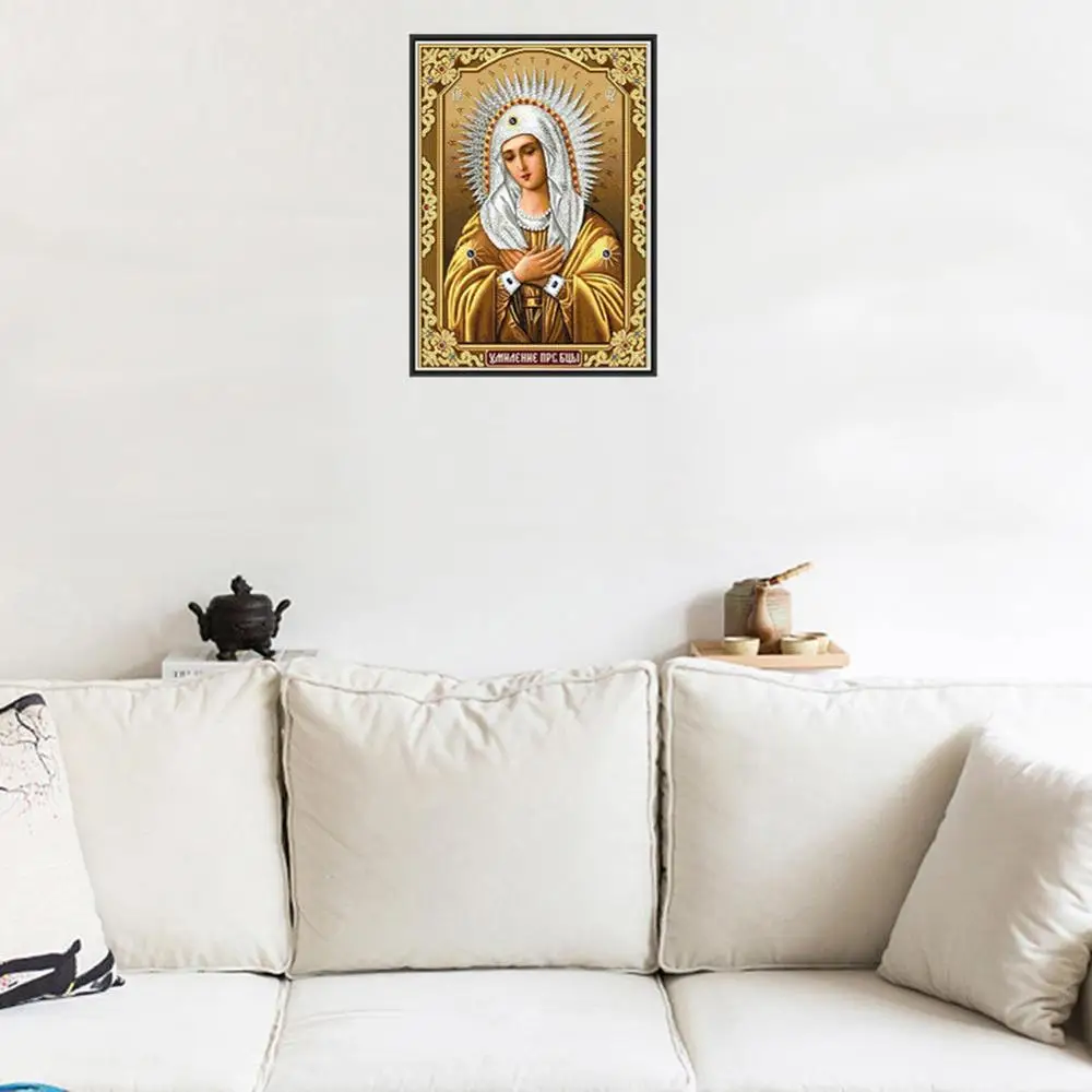 DIY 5D алмазная вышивка религиозные иконы кристальная круглая Алмазная картина