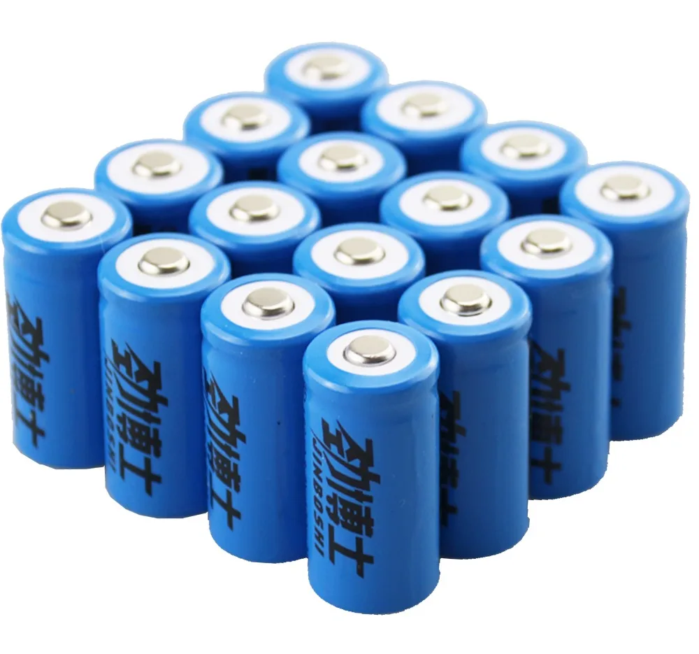 Горячая продажа 16 шт Высокое качество 3 7 v 400mAh CR123A Аккумуляторная литиевая