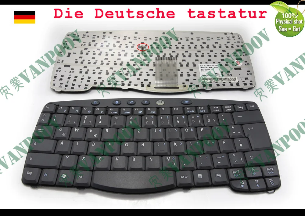 

New Notebook Laptop keyboard for Acer TravelMate 610 620 630 C300 C310 Series Black German GR Deutsch DE (QWERTZ) - NSK-A430G