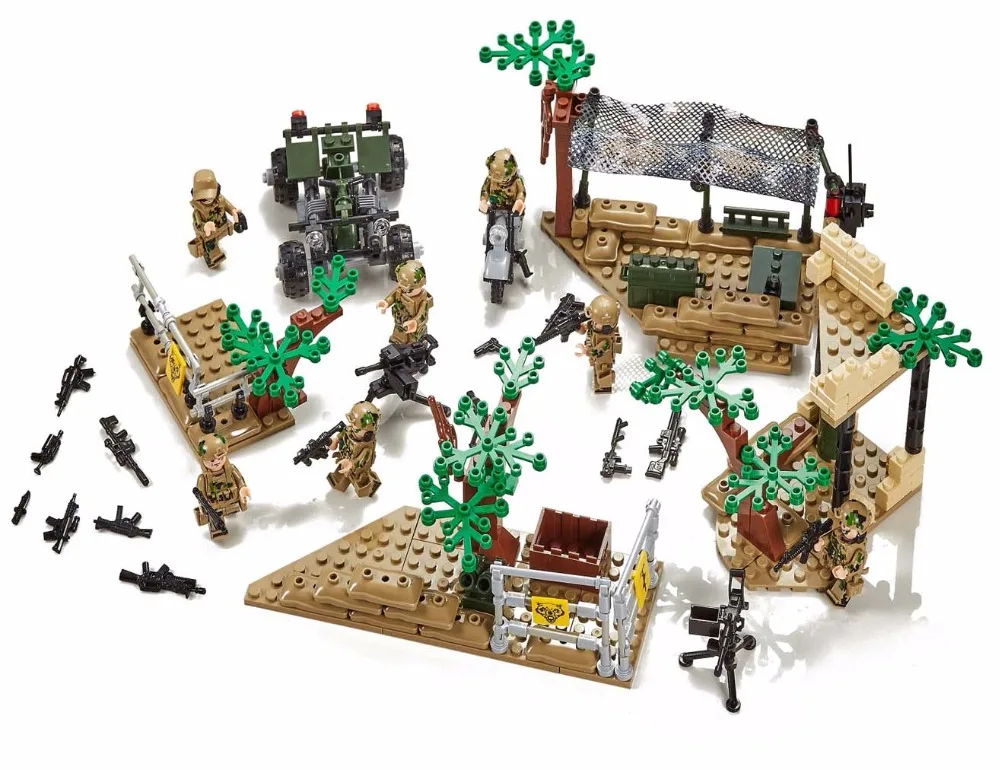 WW2 солдаты армия пустыни фигурки оружие транспортных средств военные