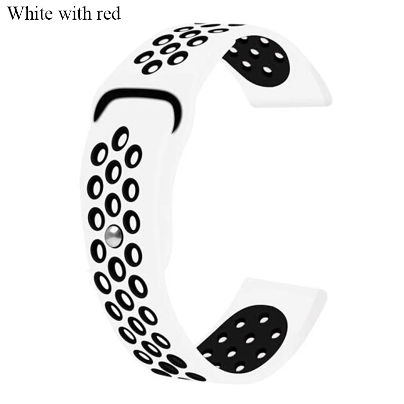 White with black BOORUI amazfit ремешок Bip 20 мм 22 мм двойной цвет силиконовый сменный ремешок для Xiaomi Huami Amazfit Bip Молодежные часы - Цвет: White with black