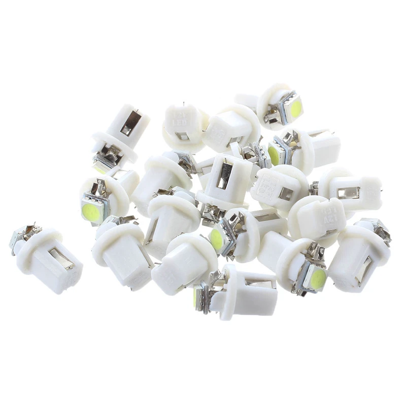 20X T5 B8.5D SMD 5050 Светодиодный индикатор автомобиля свет C5W сбоку интерьерная Лампа