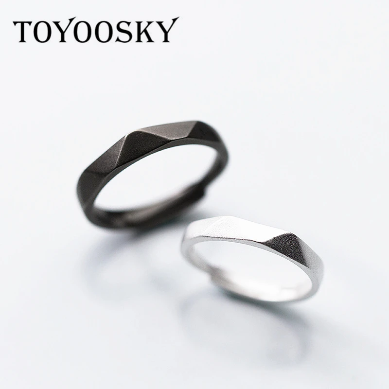 toyoosky-anillo-de-plata-de-ley-925-para-hombre-y-mujer-esmerilada-joyeria-con-forma-de-seccion-color-blanco-y-negro-tamano-ajustable