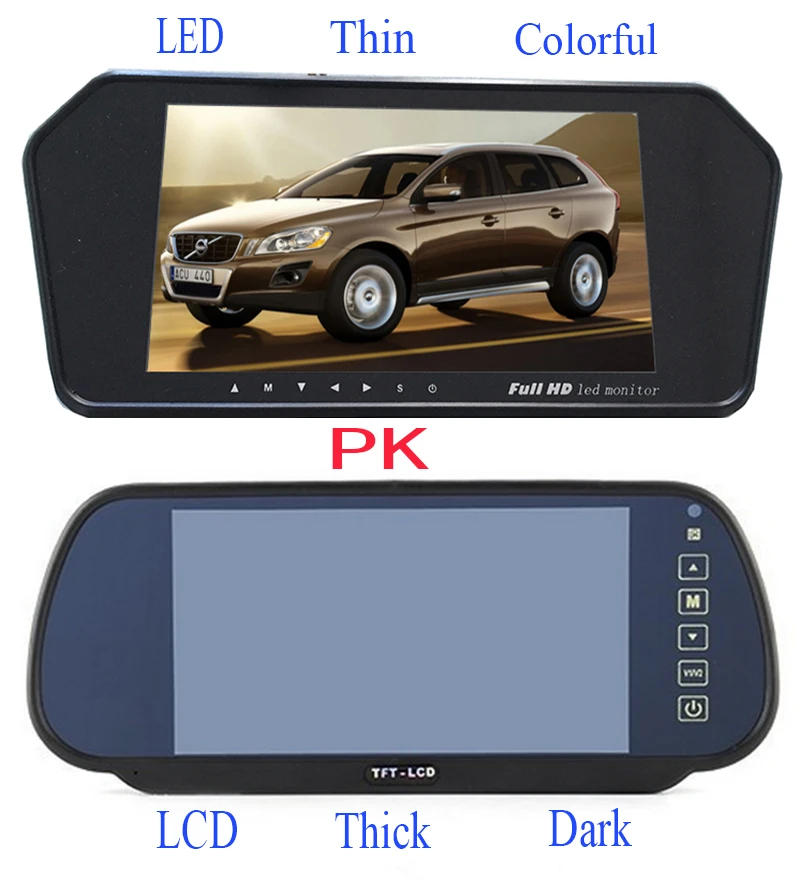 Камера заднего вида с ночным видением и цветным светодиодным экраном 7 дюймов|night