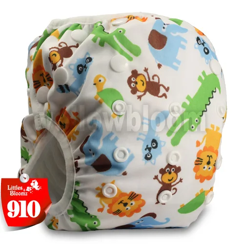 [Littles& Bloomz] Детские многоразовые подгузники для плавания, 1 шт., одежда для купания с героями мультфильмов, Детский Регулируемый летний подгузник для плавания, штаны, подгузники - Цвет: 910