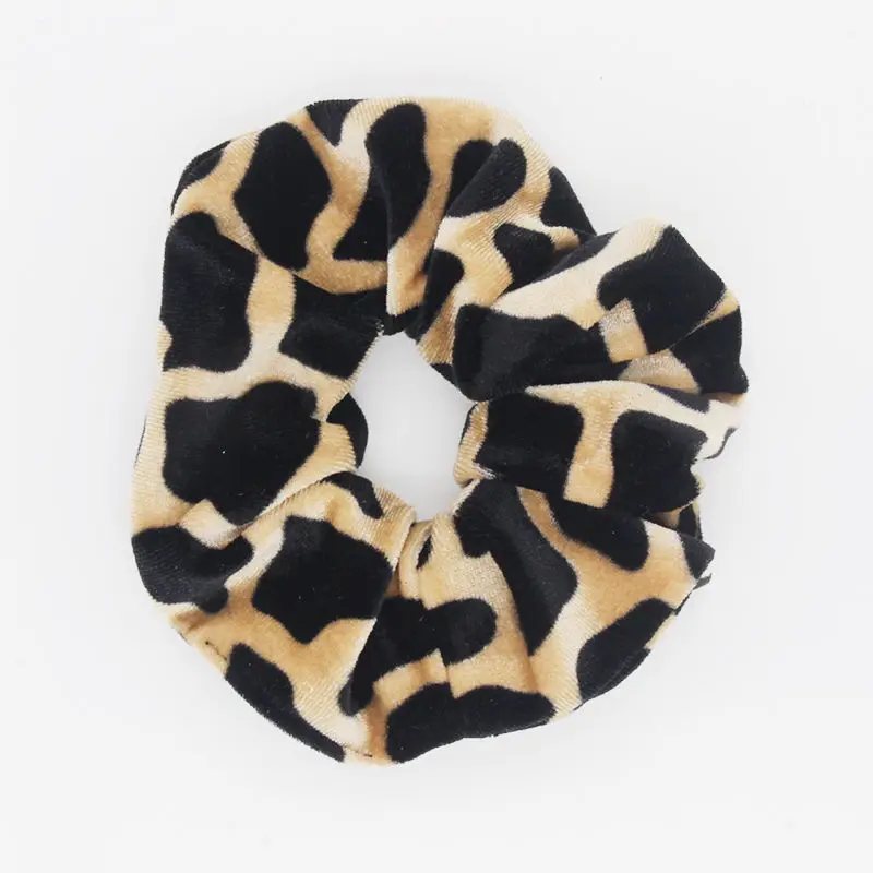 Мягкие бархатные резинки для волос 12 см Классические с леопардовым принтом в