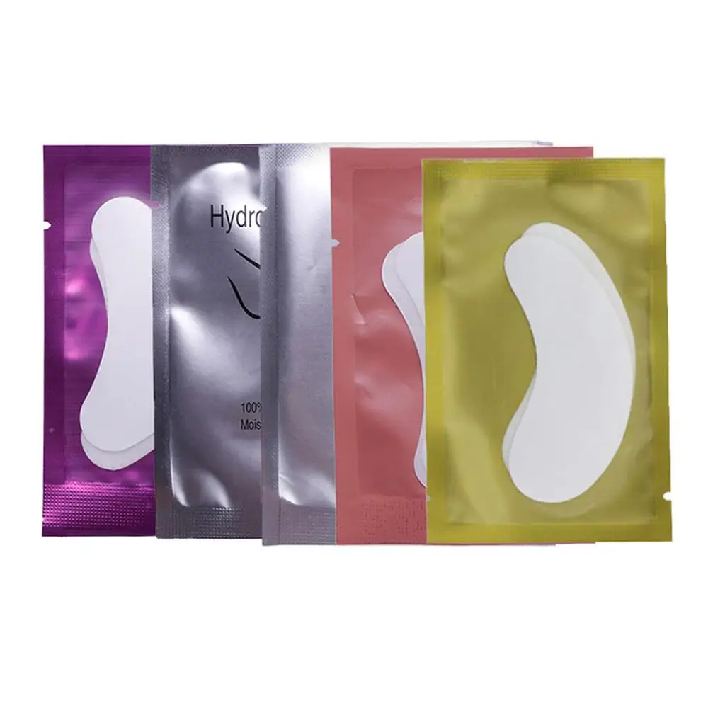 100 пар накладки для наращивания ресниц гелевые гидрогелевые глаз без ворса