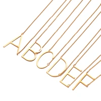 100 stainless steel gold color alphabet necklaces diy initials from a z 26letters pendant necklace name jewelry 40cm