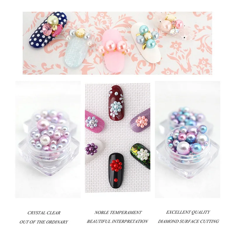 Радужные разноцветные Круглые бусины из искусственного жемчуга без отверстий