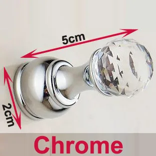 Chrome Кристаллический крючок античная латунь настенная вешалка для одежды тканевый крючок настенный крючок для халатов в ванную аксессуар вешалка медный материал YT3011 - Цвет: Chrome
