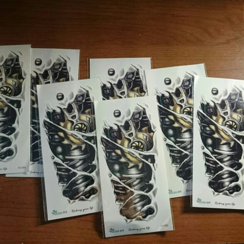 Большие наклейки для татуировок на спине 10 шт. боди-арта золотого цвета день