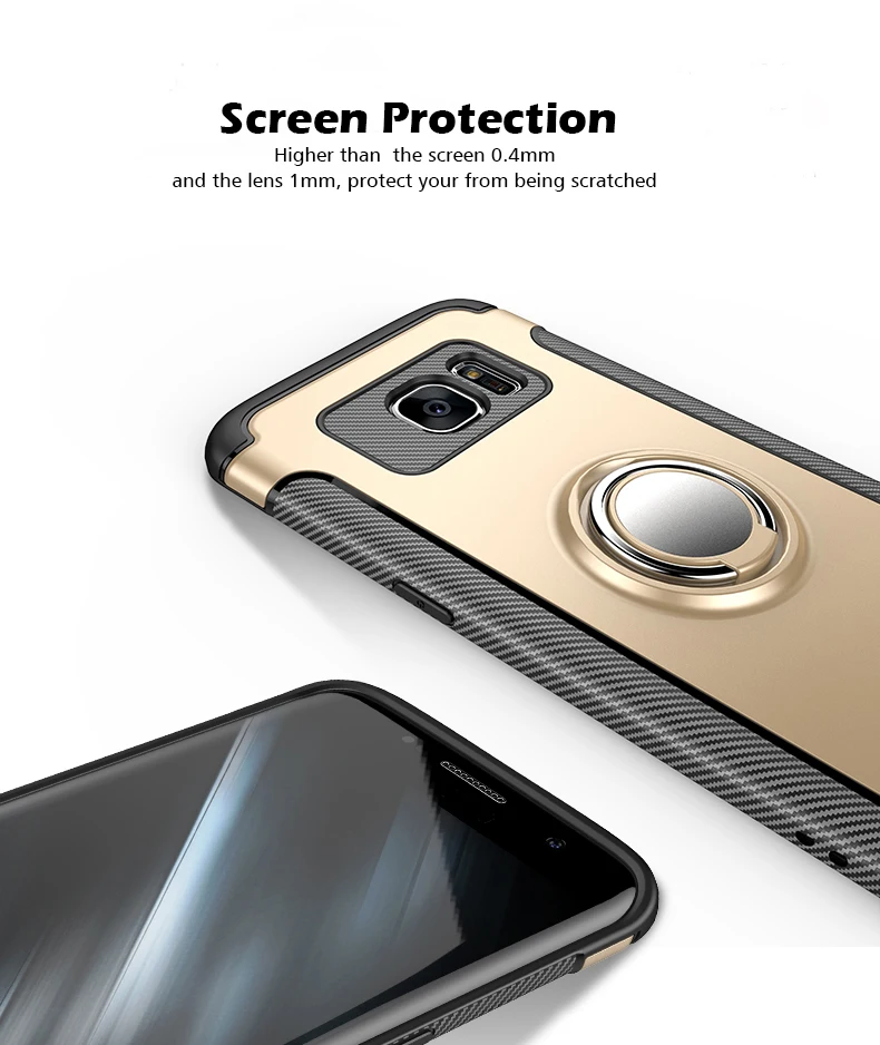 Автомобильный держатель чехол для samsung Galaxy S7 край S8 S9 Plus Note 8 9 A6 J4 J6 J8 J3 J5 J7 J2 Prime 2 PRO кольцо крышки 360