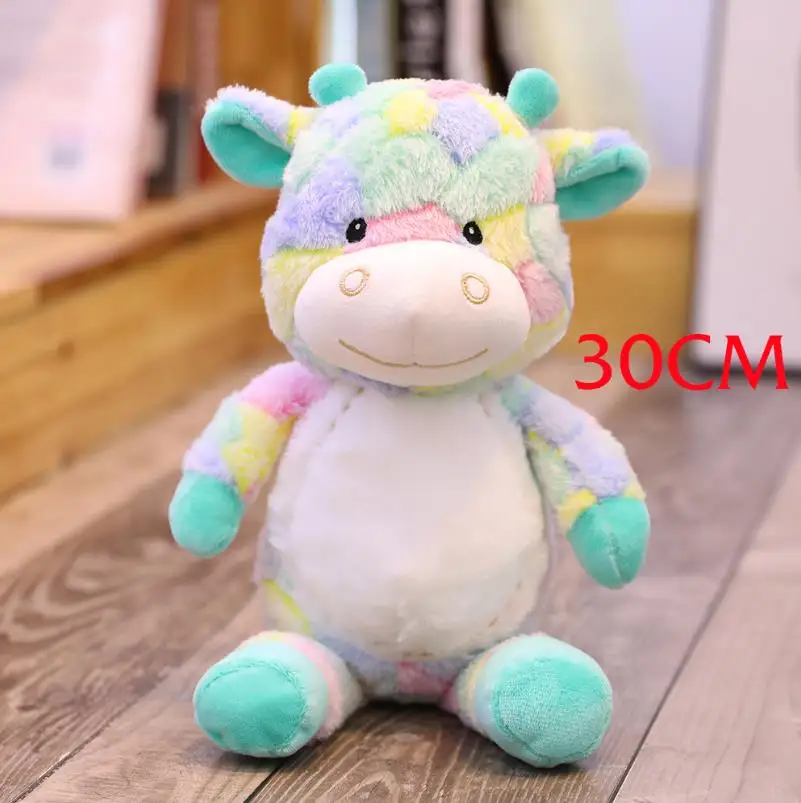 30CM 30-90 см милый красочный олень, плюшевые игрушки мультфильм животных Кукольный Жираф мягкие куклы для детей детские подарки на день рождения - Цвет: 30CM