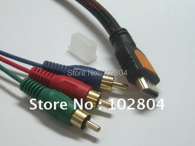 1 шт. в партии позолоченный HDMI штекер 3 RCA аудио-видео кабель AV 4 5 фута/1 м горячая