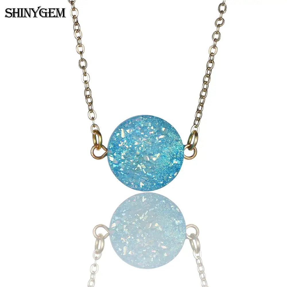 Ожерелье ShinyGem с подвеской из драгоценных камней на удачу цепочка золотого цвета