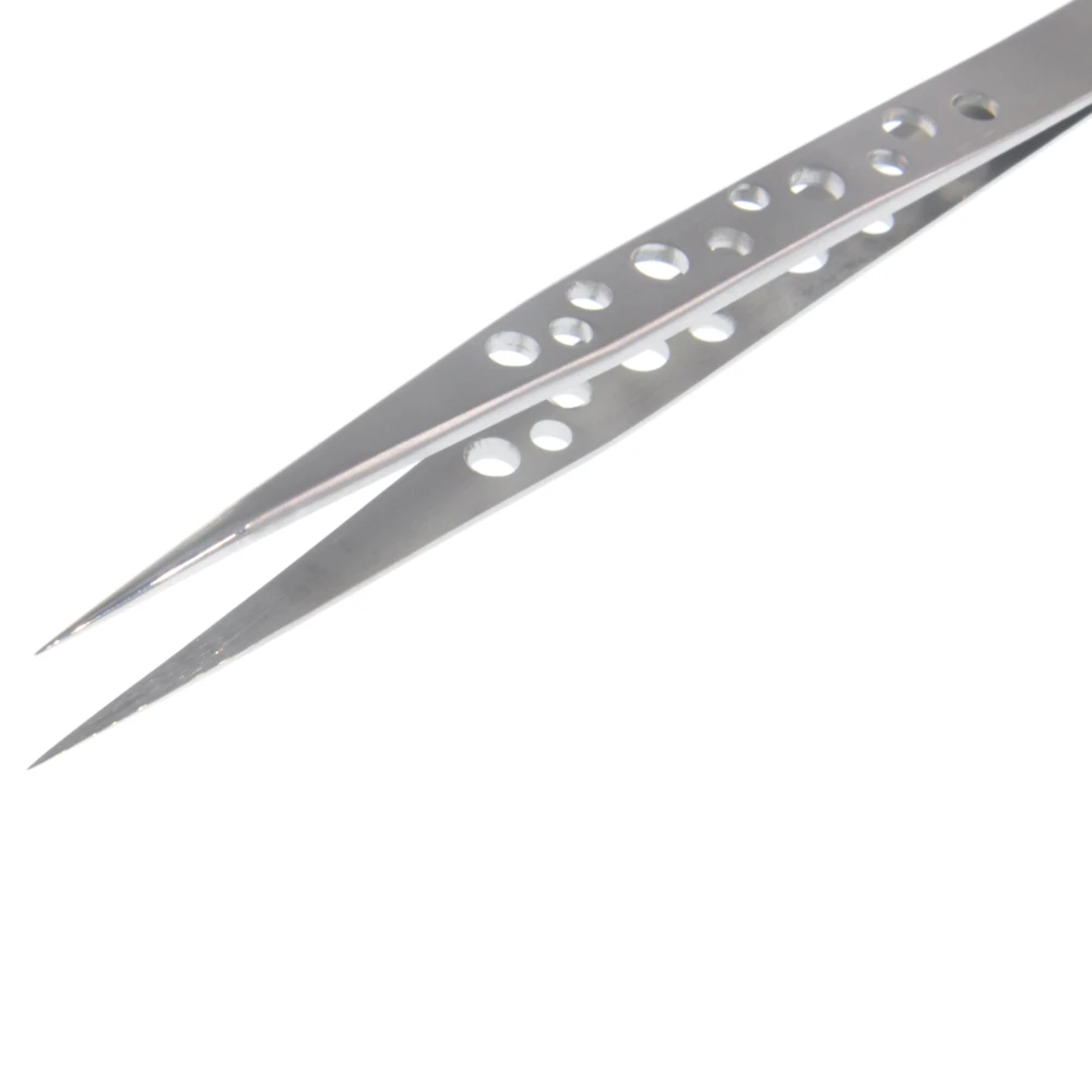 Сверхтонкий жесткий Пинцет из нержавеющей стали с 10 отверстиями прецизионный