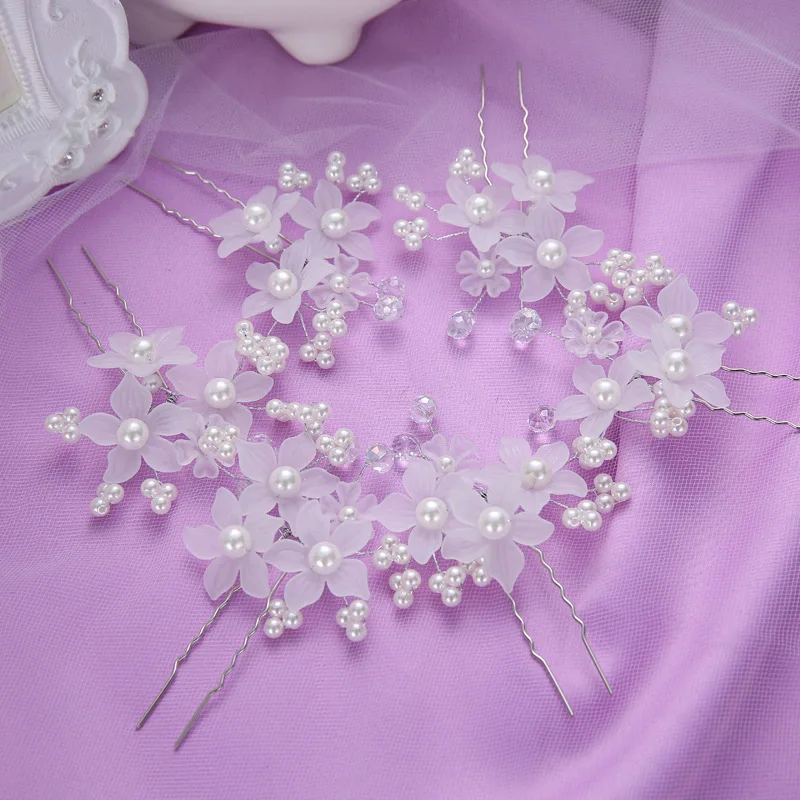 Элегантные Свадебные украшения для волос с кристаллами имитация жемчуга белый