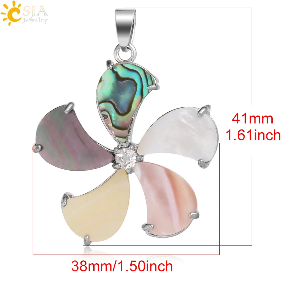 CSJA разноцветные ожерелья и подвески из натуральной морской ракушки кубический