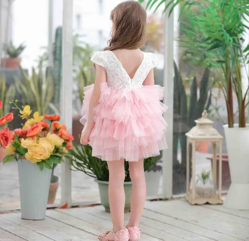 2019 New Children Baby Lace Cake Mesh Summer Dresses Girls Princess Fairy Party Dance Dress 6 pcs/lot Wholesale | Детская одежда и