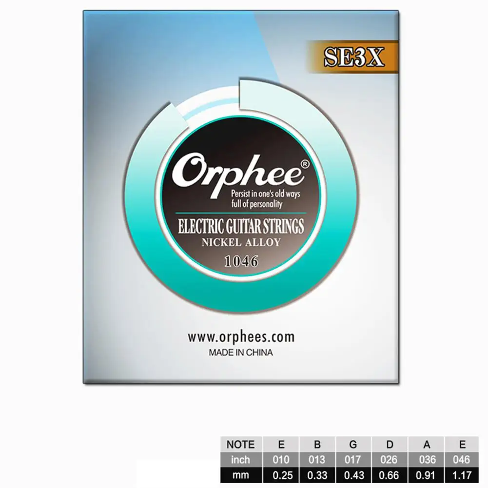 Orphee 6 шт./компл. электрогитара струна шестиугольная сталь ядро никель MPCP сплав средний Светильник Натяжной гитары ra аксессуары струны