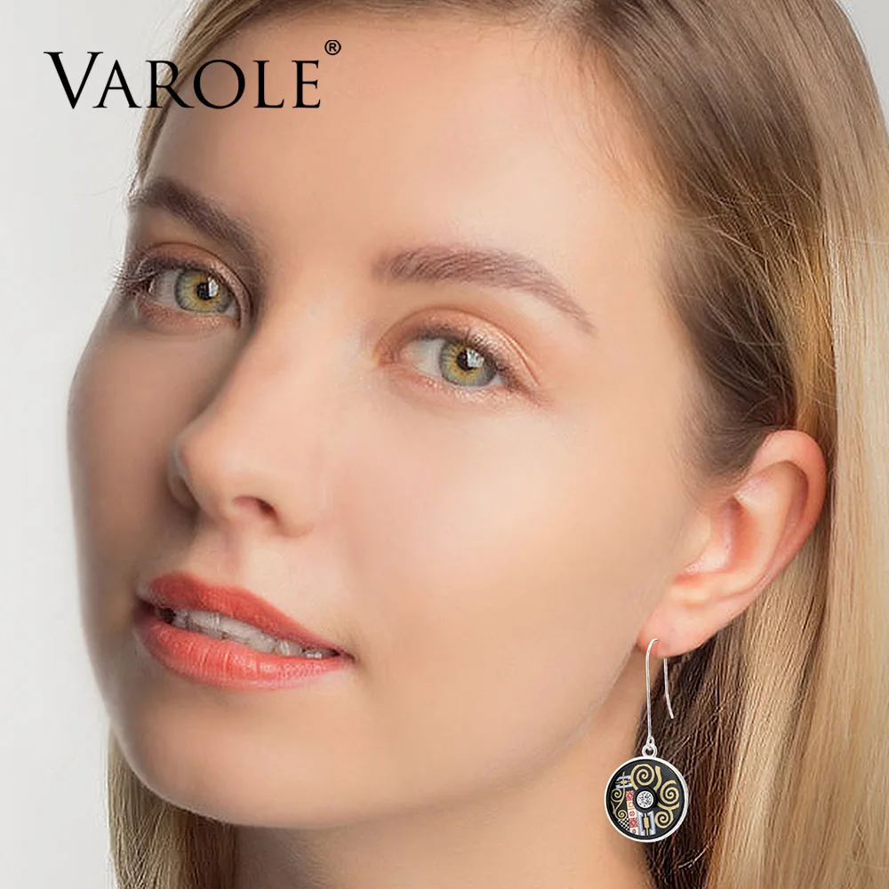 VAROLE, высокое качество, этнические, богемные, стильные, круглые, с кристаллами, с рисунком, дизайнерские, висячие серьги для женщин, ювелирные изделия, Brincos Longos