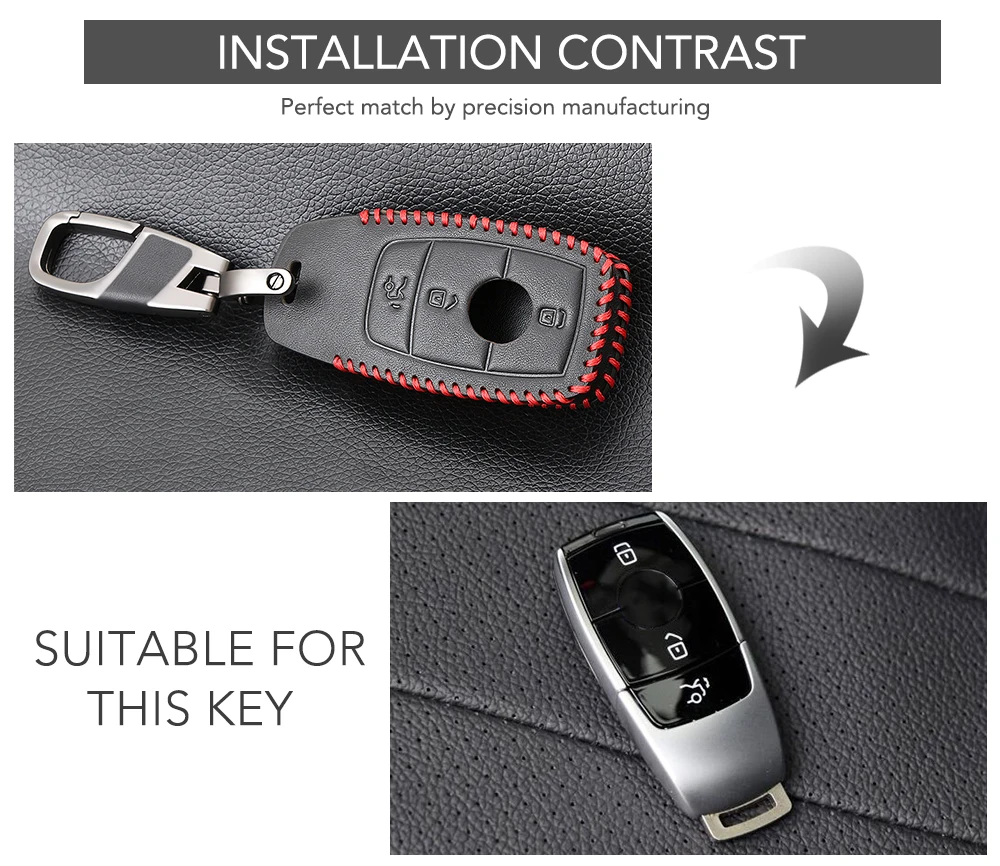 Чехол для ключей Fob 3 кнопки чехол автомобиля кожа Mercedes Benz E300 E300L W213 E200 E200L E класс 2019