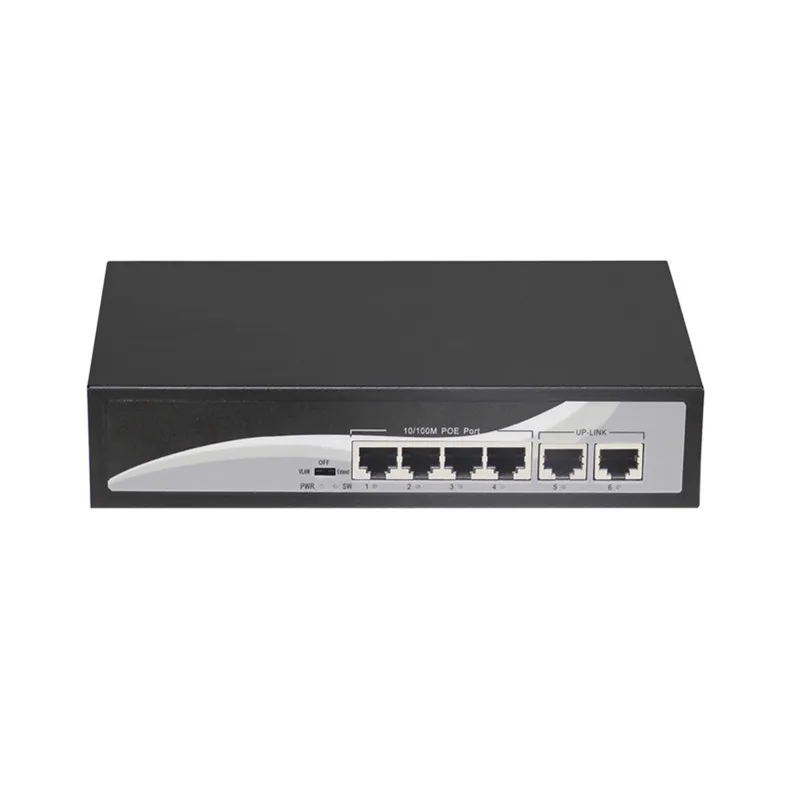 Сетевой коммутатор KuWfi 48 в POE 6 портов 10/100 Мбит/с с 4 портами и 2Uplink Ethernet для