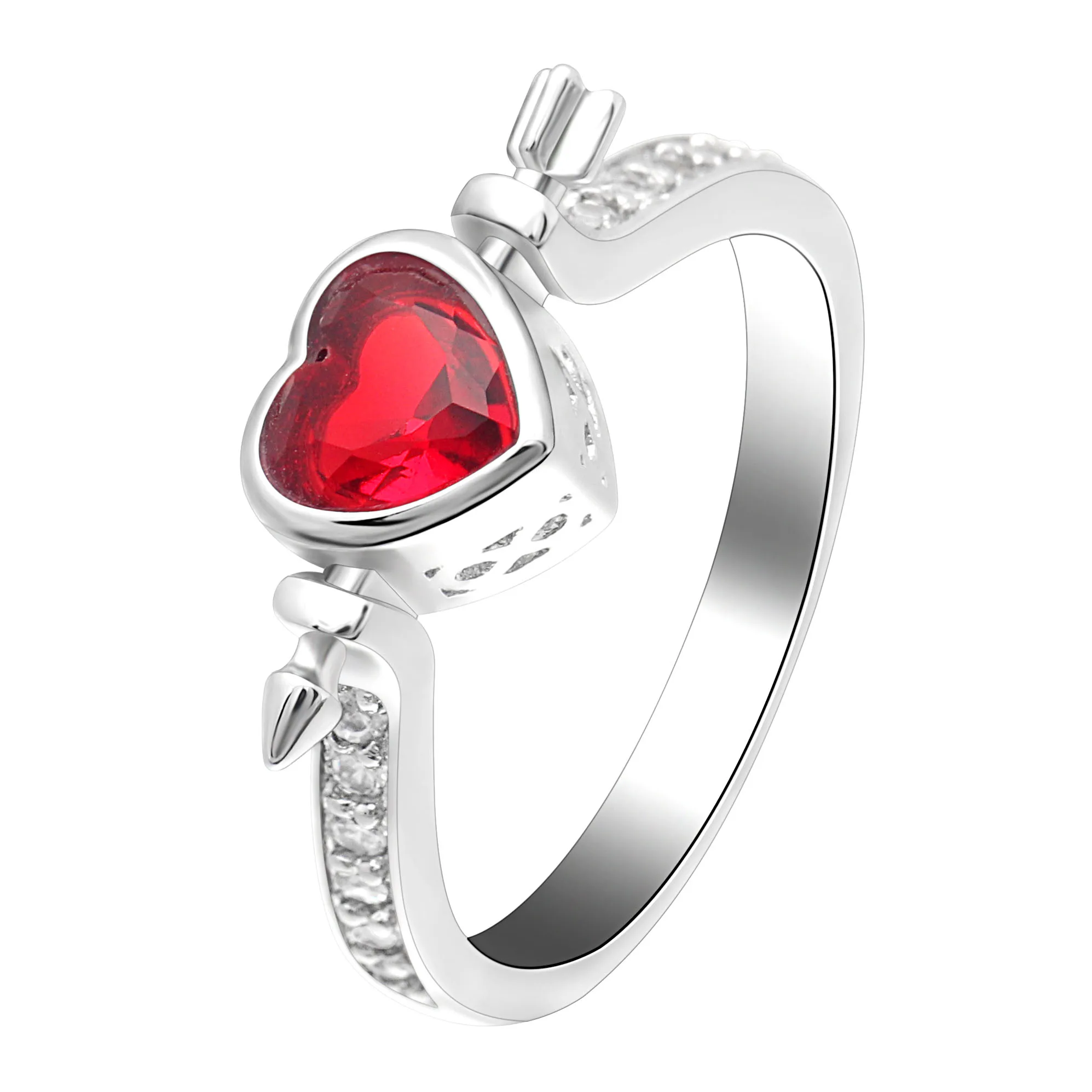 

Hot Sale 2019 Women Romantic Rings Silver Color Crystal Love Heart Shaped Ring Bridal Wedding Engagement Jewelry Free Shipping