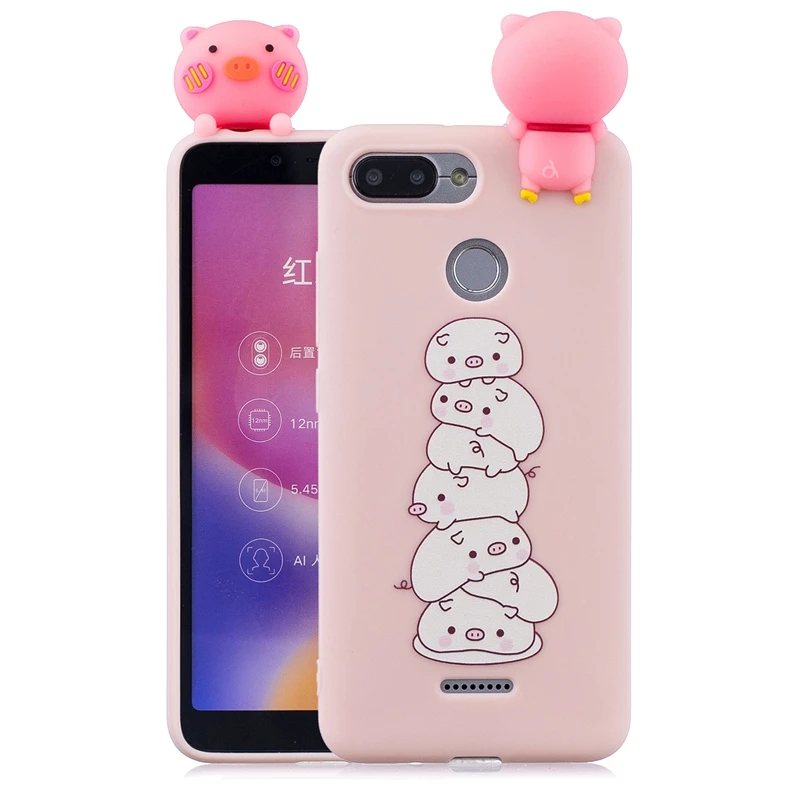 1 Чехол для Xiaomi Redmi 6A, чехол для Xiaomi Redmi 6, чехол с 3D милой пандой, единорогом, Свинкой, силиконовый чехол для телефона, чехол для Xiaomi Redmi 6A Redmi6 - Цвет: 1