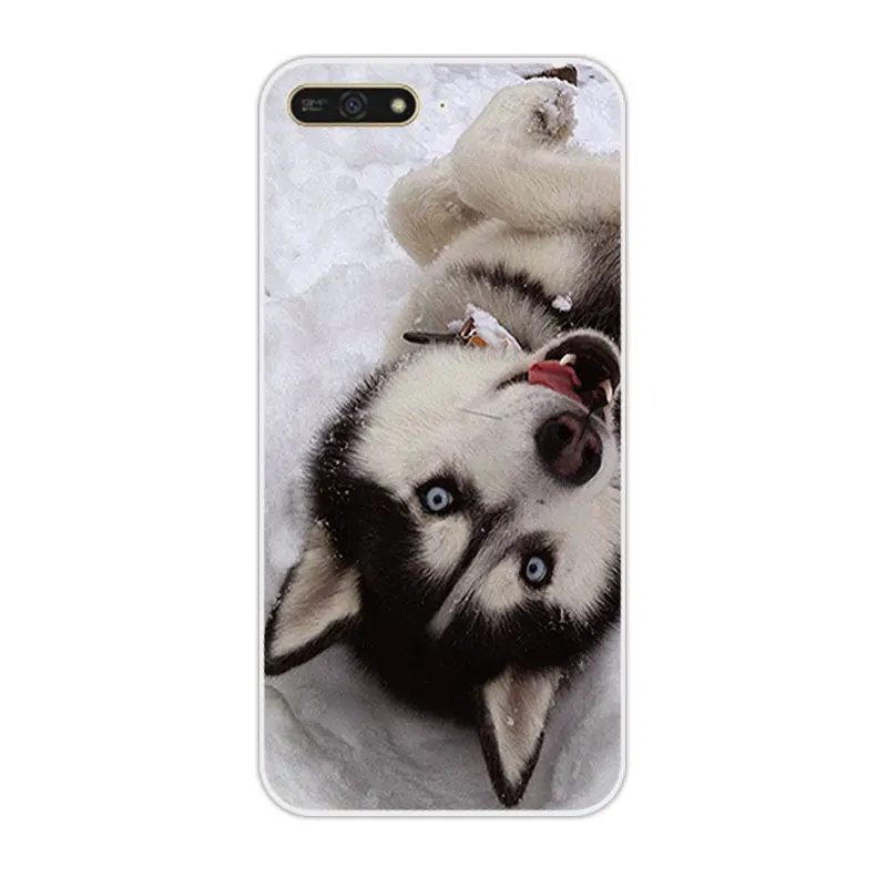 Case For Huawei Y6 Y9 Y7 Prime 2018 Cases TPU Silicon Transparent Clear Bumper Wolf Back Cover Pro 2019 | Мобильные телефоны и