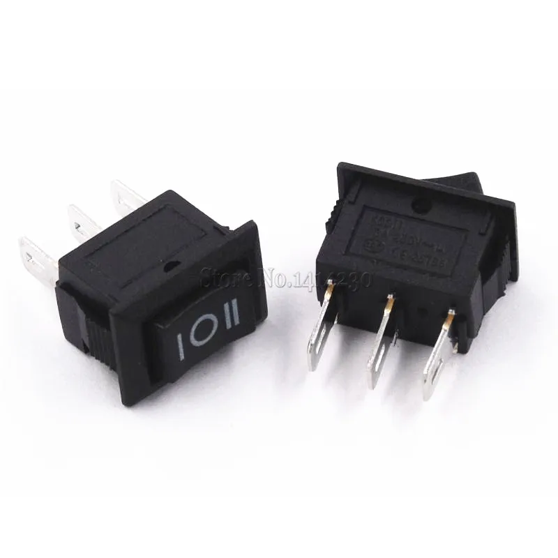 10 шт. 3 Pin 3A 250 В 10*15 мм черная кнопка кулисный переключатель вкл. Выкл. На AC 10X15 мини кулисный выключатель питания