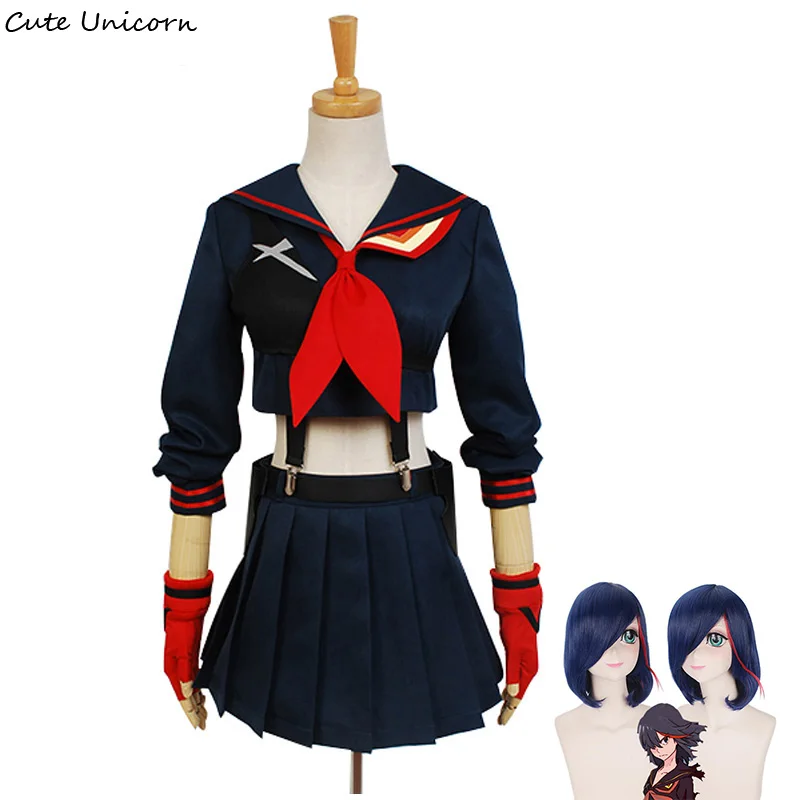 Костюм для косплея аниме KILL la Ryuko Matoi + парик костюмы на Хэллоуин вечерние платье