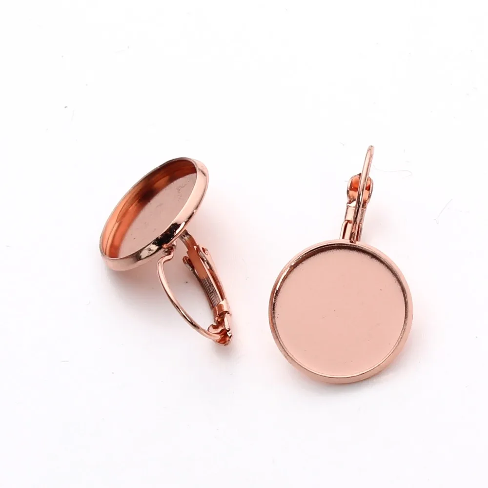 High Quality 10pcs 10/12/14/16/18/20mm Copper Brass Rose Gold Color Earring Base Findings Cabochon Cameo Setting F3323 | Украшения и