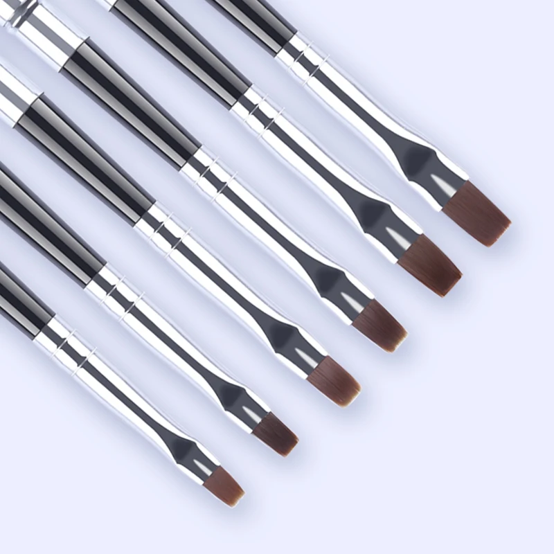 Набор кистей для ногтей с плоским УФ гелем и съемной крышкой 6 шт.|brush manicure|gel nail