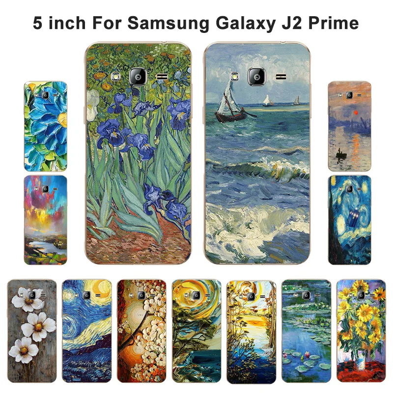 Мягкий чехол для Samsung Galaxy J2 Prime силиконовый с масляной росписью задняя крышка G532F