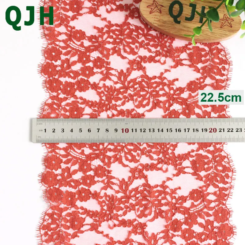

QJH 3m/lot Thick Warp Eyelash Lace Trim DIY Clothing Sewing Craft Soft Lace Trimming French lace Fabrics Accessories 22.5cm