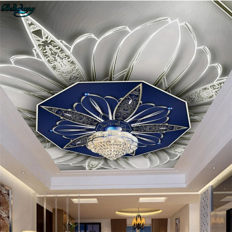 

beibehang Large custom wallpaper beautiful three-dimensional flowers zenith mural decoration
