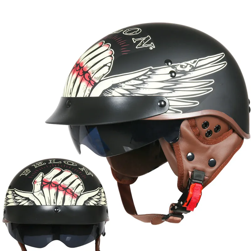 TORC T55 винтажный полушлем летний мото rcycle шлем Ретро скутер шлем Lucky 13 Cool Skull moto casco DOT утвержден capacete