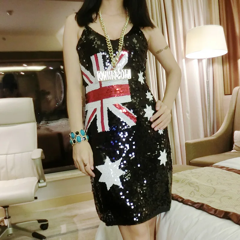 Лидер продаж платье с блестками и австралийским флагом на поясе костюм для