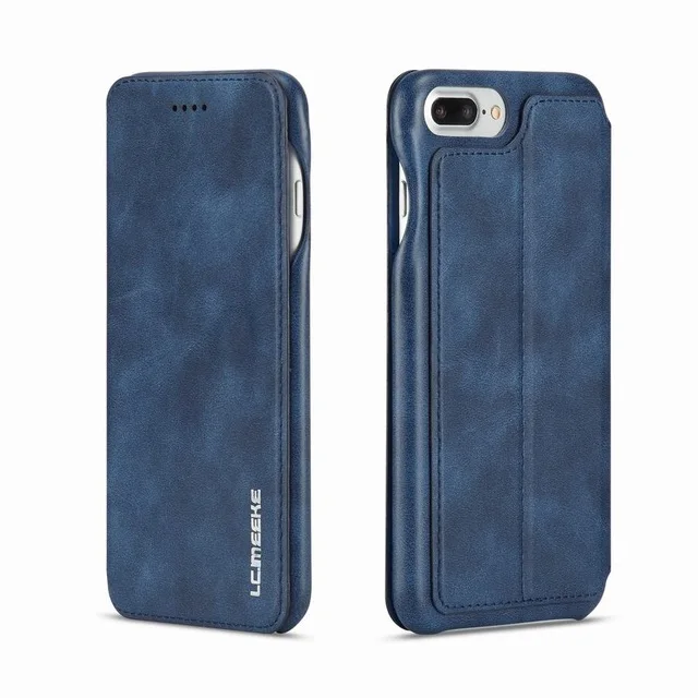 blue Магнитный флип-чехол для iPhone 6 S 7 8 iPhone X XS Max XR, кожаный чехол-бумажник с отделением для карт, чехол для iPhone 6 S 7 8 Plus, чехол - Цвет: blue