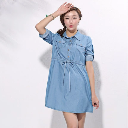 Denim casual long sleeve maternity 