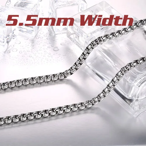 5.5mm Width Оптом много 316L из нержавеющей стали жемчужное ожерелье Фигаро Цепь ожерелье для подвески в тон сладкие колье для мужчин и женщин CheapBN1010 - Окраска металла: 5.5mm Width