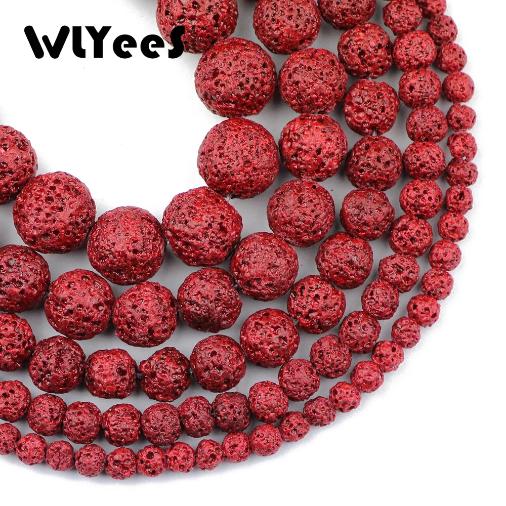 WLYeeS 1 нить/партия красные фотобусины натуральный камень 4 6 8 10 12 мм круглые бусины