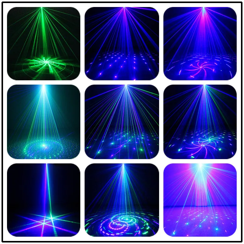 Мини пульт дистанционного управления зеленый синий 12 лампочек Лазерное