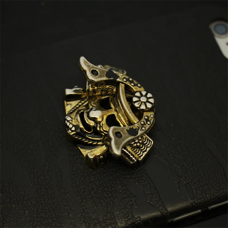1 шт. EDC латунная маска самурая IPHONE X XS мобильный телефон держатель индивидуальный