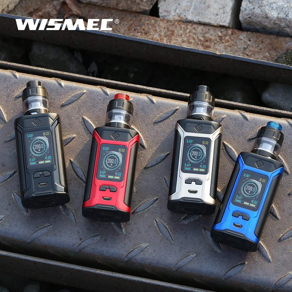 Оригинальный wismec извилистые RAVAGE230 с GNOME Evo Комплект 2 мл/4 мл 230 Вт Выход VW/TC Ni/TC Ti/TC