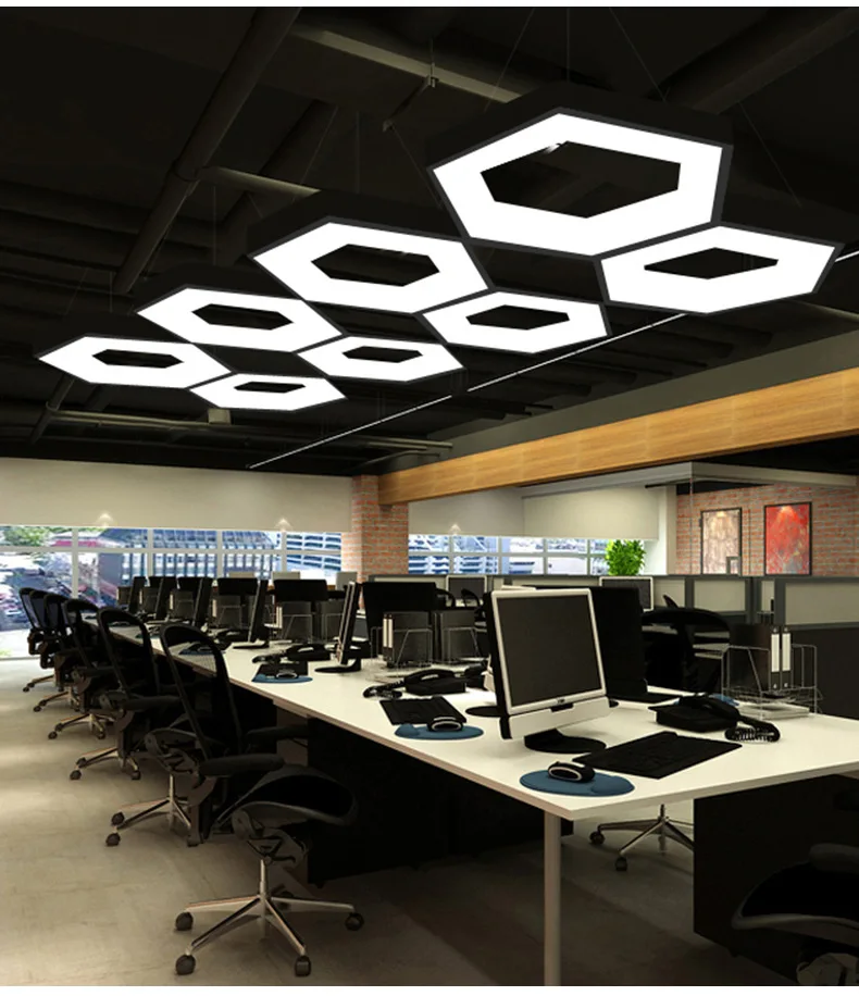 Led простая креативная офисная люстра офисный подвесной светильник инженерный